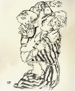 Egon Schiele Aunt and Nephew oil painting
